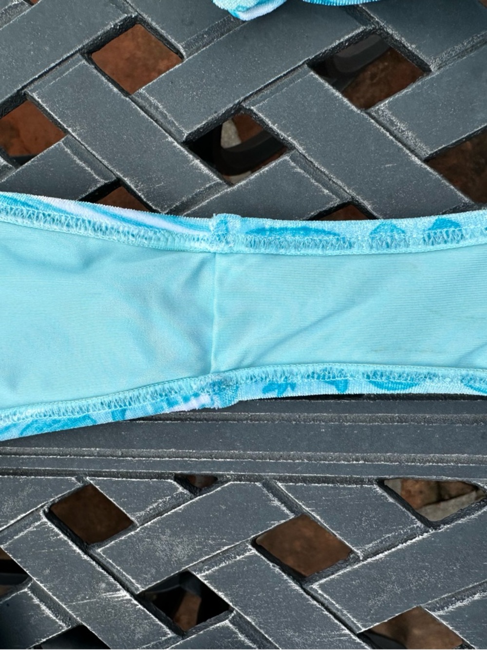 Blue Patterned Triangle String Bikini Set - Picture 3 of 6